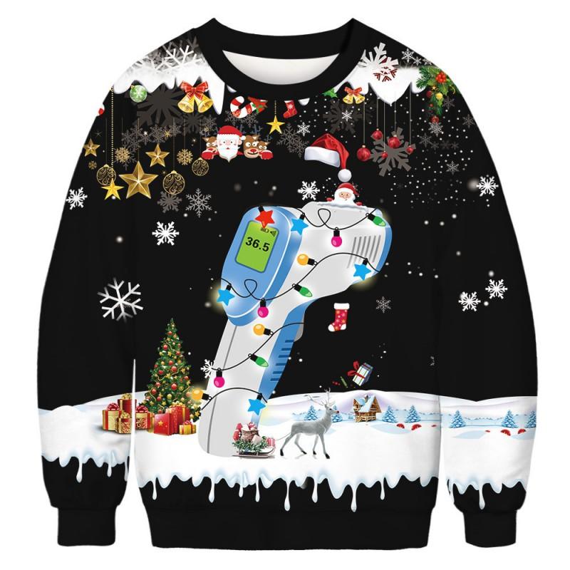 Grinch Christmas Cartoon Hoodie Unisex Long Sleeve Crewneck Sweatshirt Teens Casual Print Top