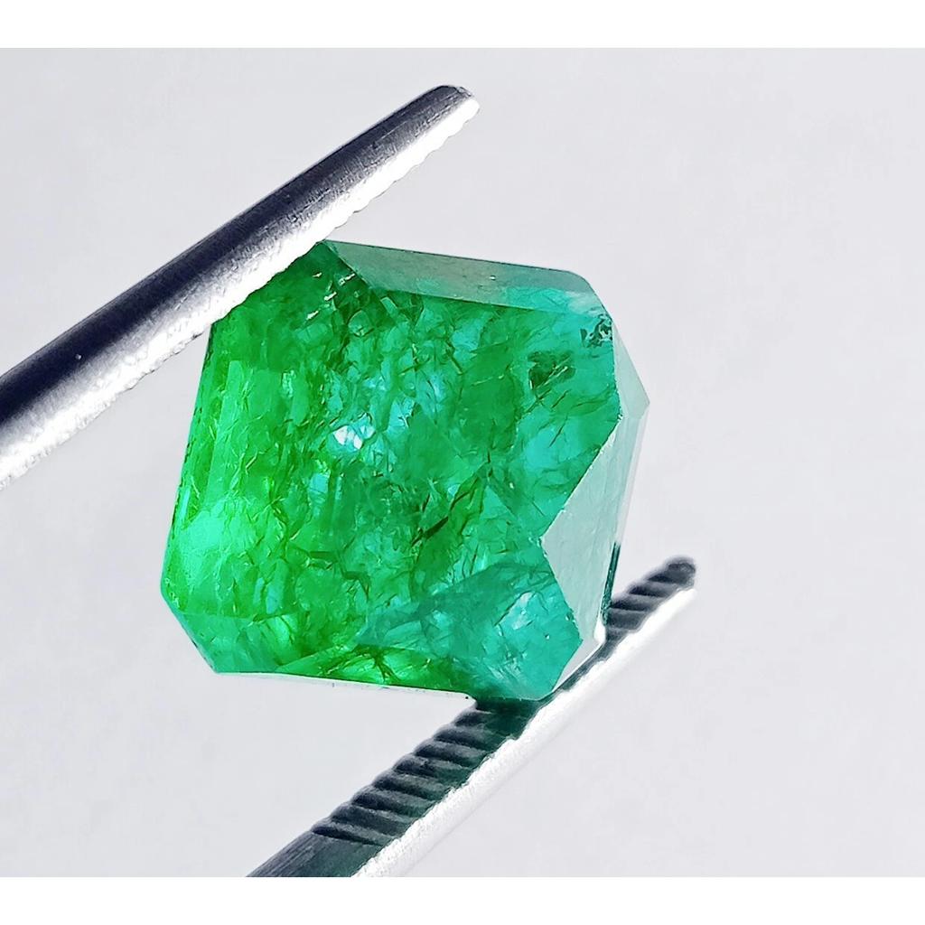 Stunning Colombian Green Emerald Natural Asscher 13.30 Ct Certified Gemstone