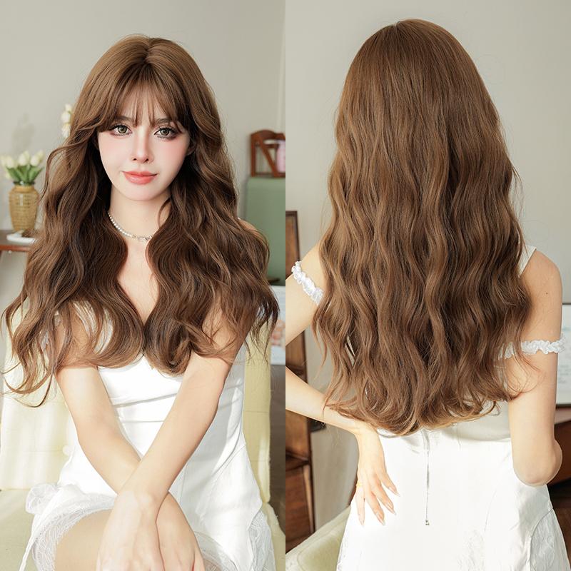 Профессиональные парики Длинный волнистый розовый парик Сакуры для милых девочек Синтетический парик высокой плотности с вьющимися волосами и челкой Подходит для начинающих