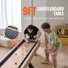 SucceBuy Shuffleboard Table Shuffleboard for Family Game Rooms 2 in 1 Shuffleboard and Bowling Combo Game Set with Playfield Leg