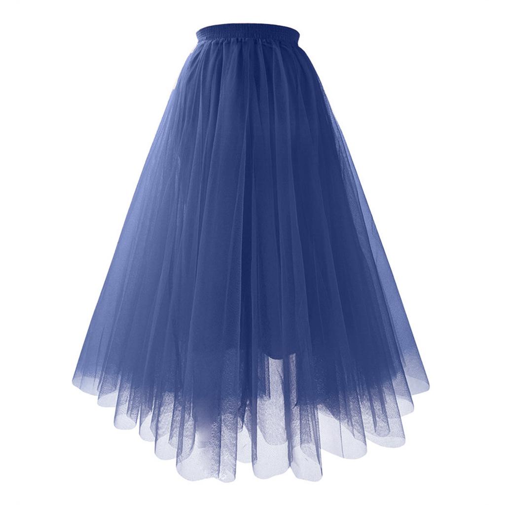 Женская повседневная однотонная сетчатая плиссированная юбка А-силуэта с высокой талией, длинная утягивающая юбка из мягкой пряжи