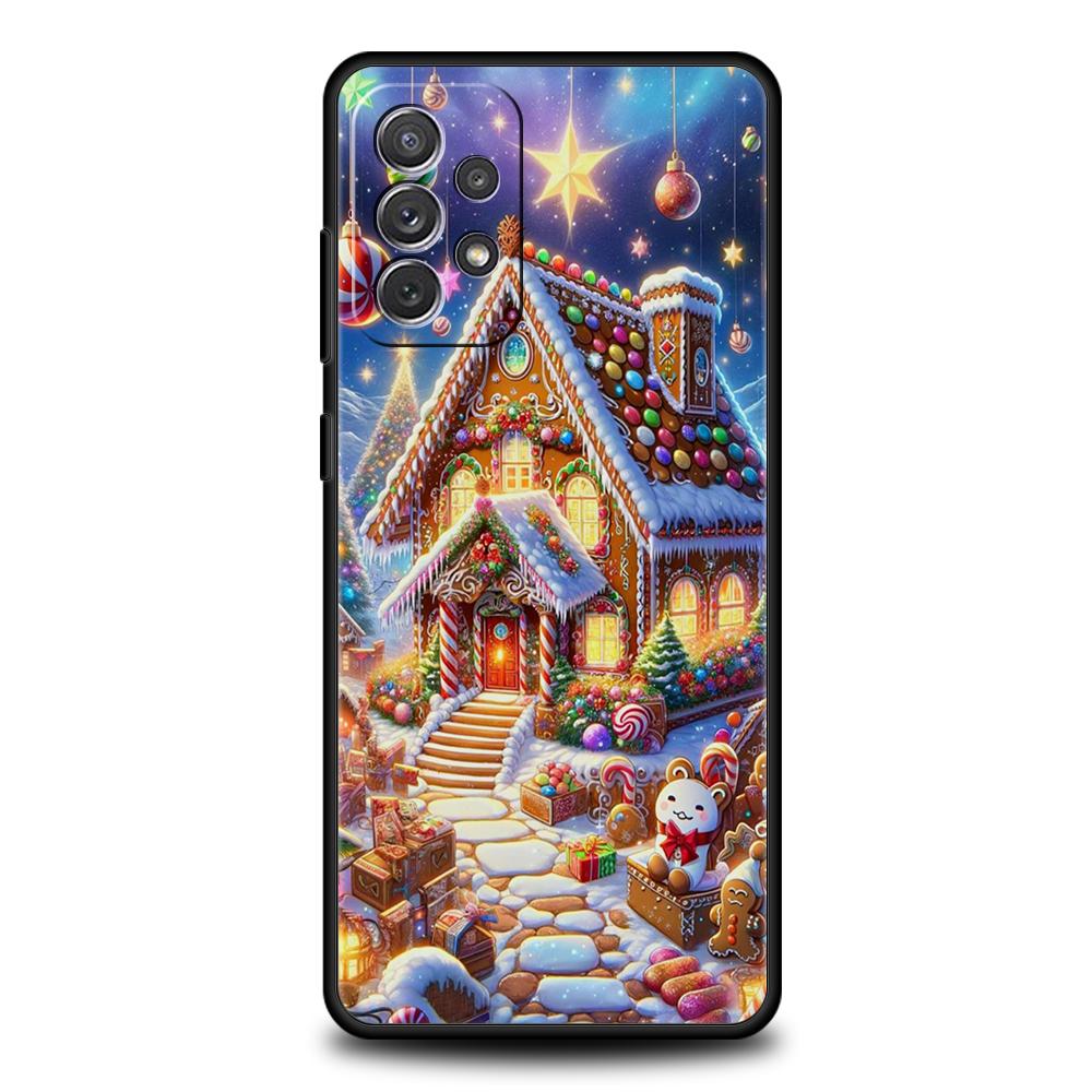 Чехол для телефона на Новый год и Рождество для Samsung Galaxy A55 A35 A15 A14 A25 A54 A51 A71 A72 A73 A32 A52 A52S A41 5G Силиконовый Чехол Сумки