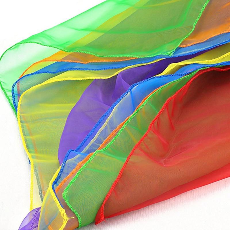 6 цветов/лот Гимнастические шарфы Детские игрушки для спорта на открытом воздухе Танцевальные жонглирующие полотенца Конфетных цветов Гимнастическое полотенце Танцевальная марля TMZ