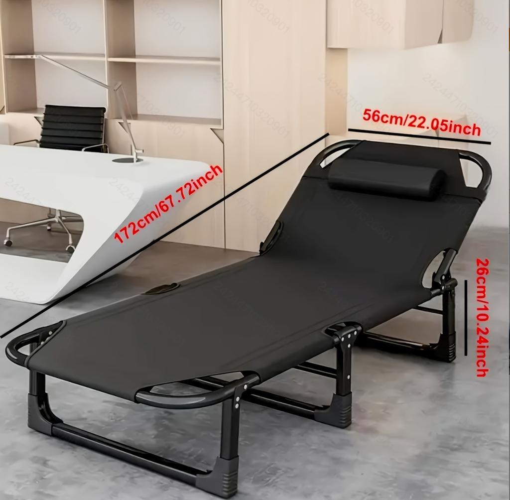 Portable Outdoor Folding Bed & Lounge Chair with Headrest, Camping Furniture, Lightweight Free Installation for Beach Poolside