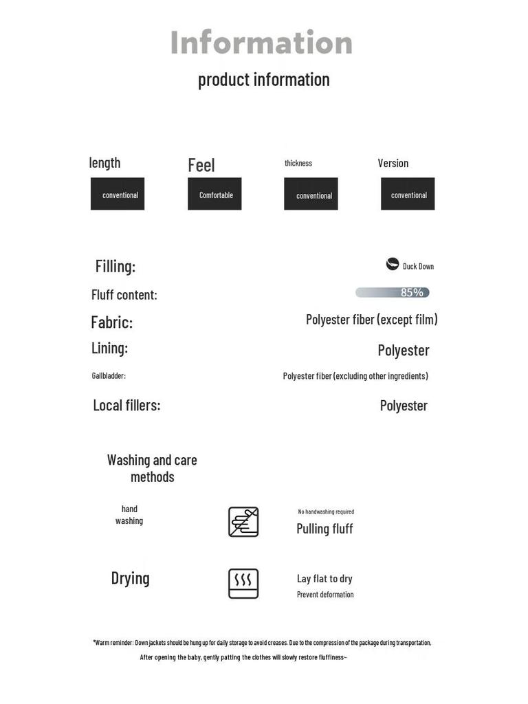 XueZhongFei Unisex Casual Winter Down Jacket X40141471F