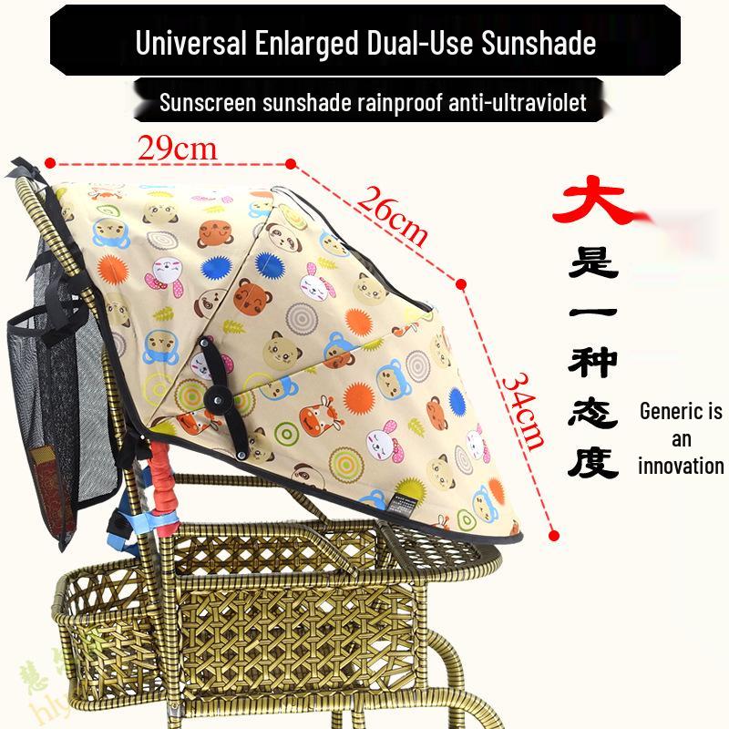 Universal Baby Stroller Sunshade Canopy with Pockets