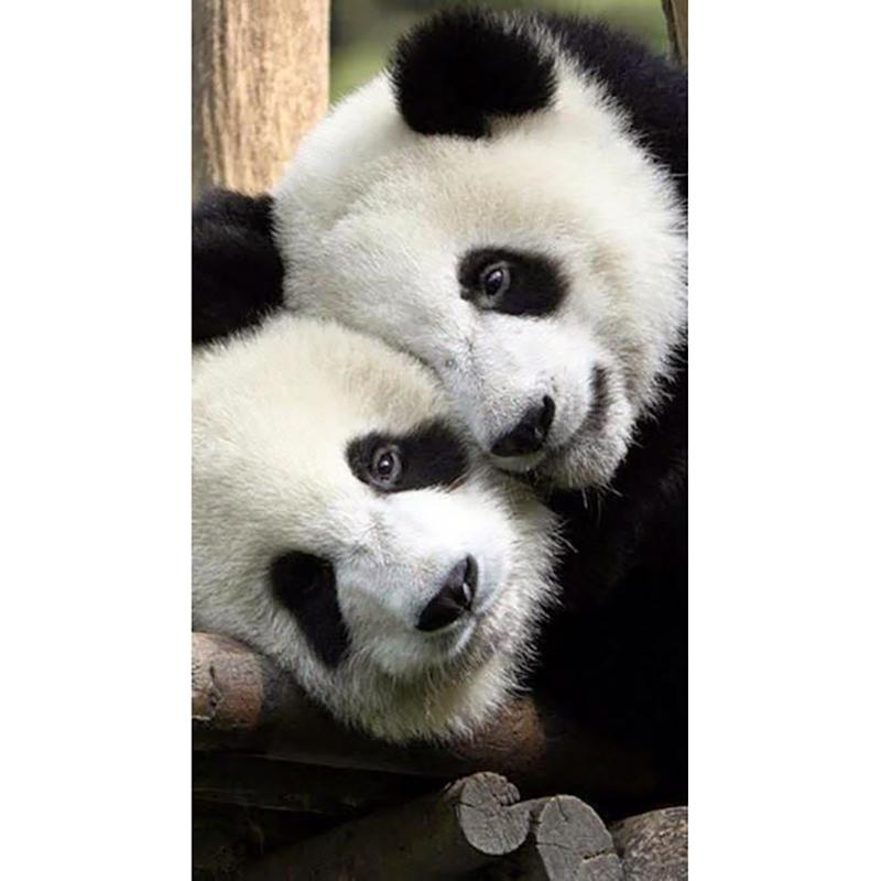 DIY 5D Алмазная вышивка Панда Алмазная картина Вышивка крестом Полный круглый дрель Горный хрусталь Подарок Настенное искусство Домашний декор