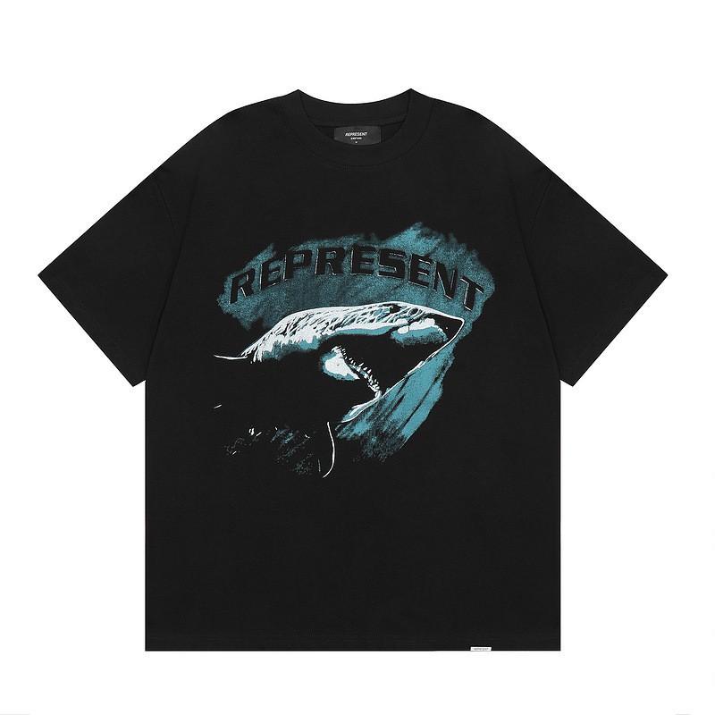 American Vintage REPRES Letter Print Oversized Short Sleeve T-Shirt Couples