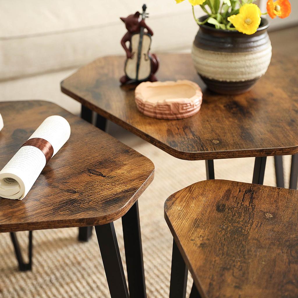 Set of 3 coffee tables Coffee table Nightstand Side table Extendable 3 PCS