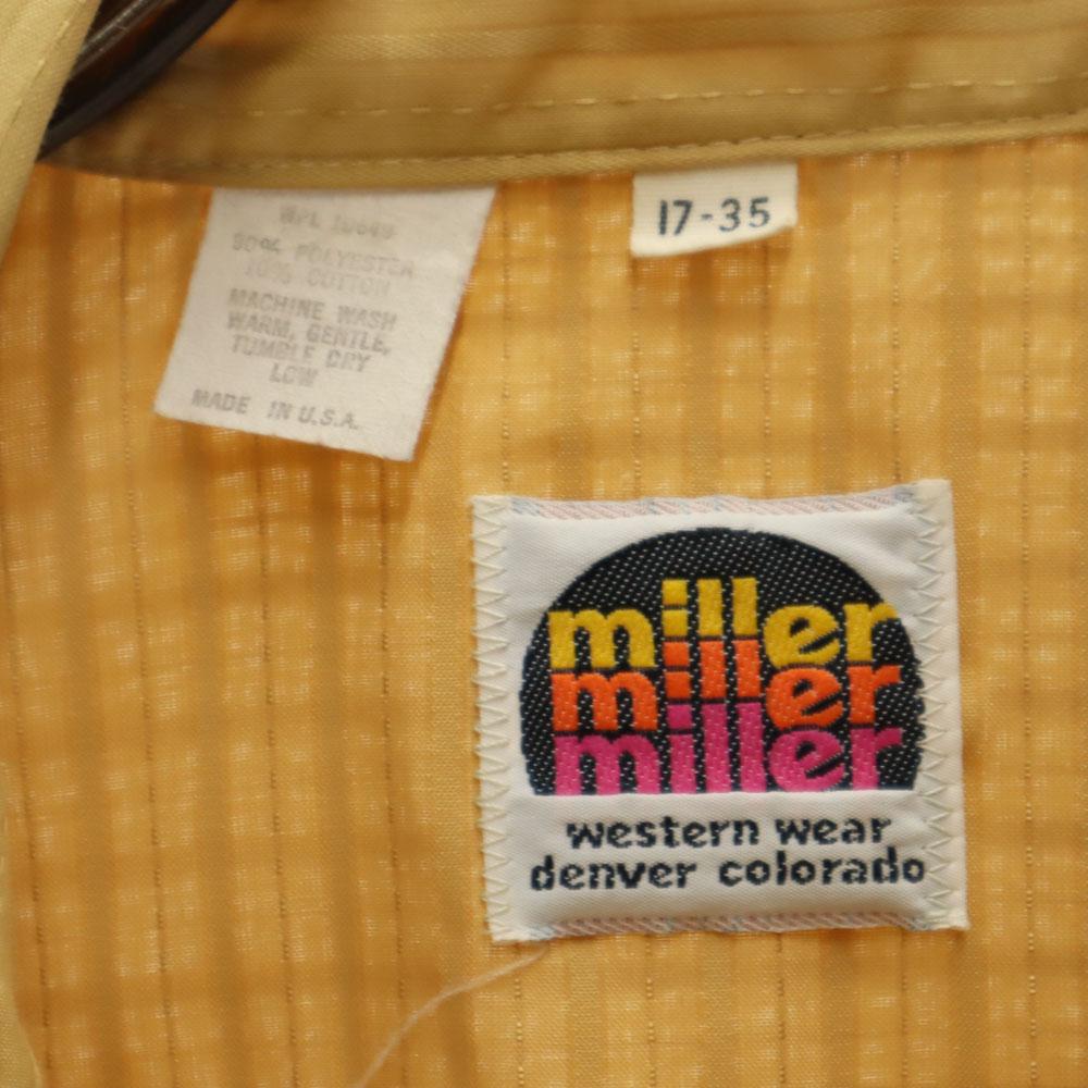 Miller Винтажная рубашка в полоску с длинным рукавом в западном стиле 70-х годов, сделано в США, 17-35, мужская, б/у