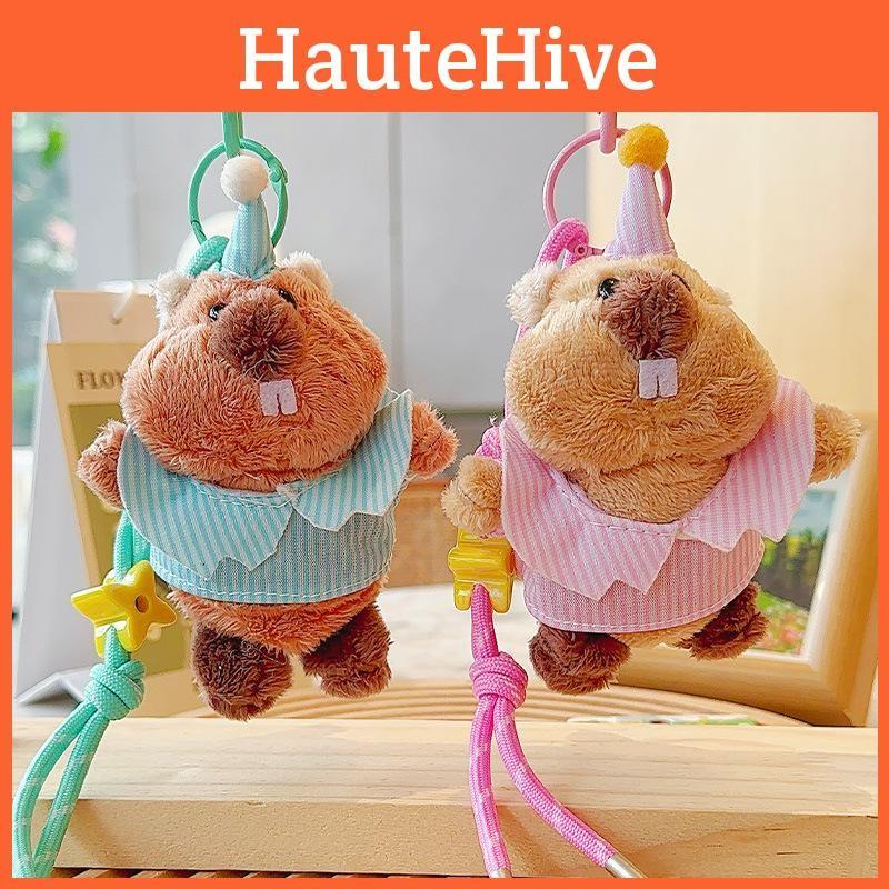 Groundhog Wearing Clothes Hats Cartoon Plush Keychain Daily Use Gifts Pendant