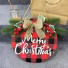 Farmhouse Rustic Burlap Indoor Outdoor Hanging Door Sign Artificial Wreath Garland Merry Christmas