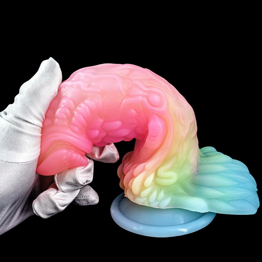 Светящийся фаллоимитатор ярких цветов, флуоресцентный фаллоимитатор смешанного цвета, мягкий чужой анальный штекер для женщин и взрослых, секс-игрушки, поставк...