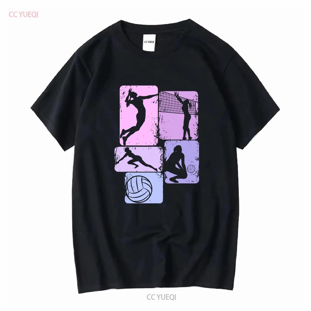 Volleyball Player Action Graphic Vintage Style T-shirt