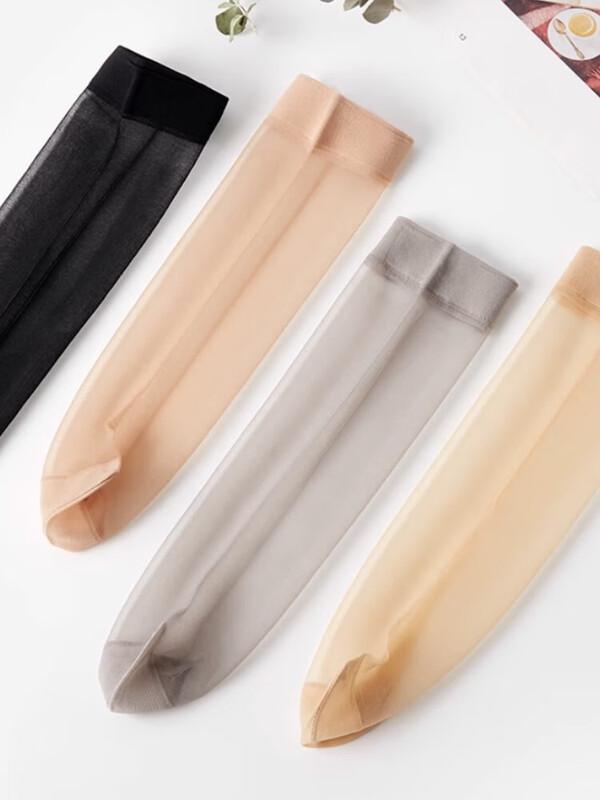 LANGSHA Женские прозрачные хрустальные шелковые носки до середины икры - Набор из 20 пар