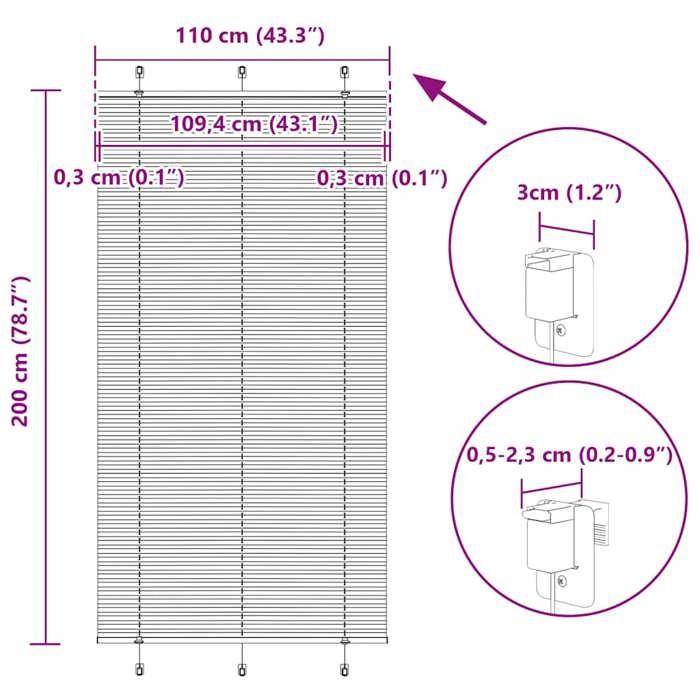 VidaXL Store plissé rose 110x200 cm largeur du tissu 109,4cm polyester, store plissé de fenêtre, store accordéon, store 4015468