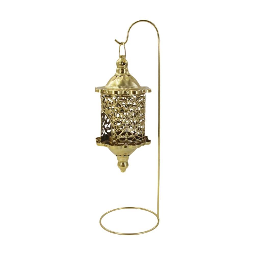 Iron Candle Stand Vintage Candle Holder Tabletop Ornament Hollow Metal Candlestick Living Room