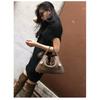 New Lindy bag lychee pattern first layer cowhide single shoulder oblique span portable locomotive bag doctor bag