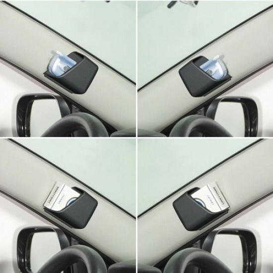 2Pcs Car Interior Accessories Car Organizer Storage Bag Box Holder Black