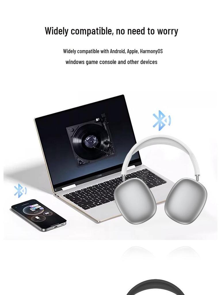 Беспроводные Bluetooth-наушники P9AirMax с оголовьем, мощным басом и зарядкой Type-C