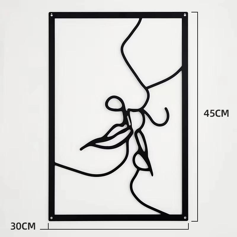 Modern Simple Abstract Female Line Decoration Background Wall Living Room Wall Decoration Hanging Painting Metal Material