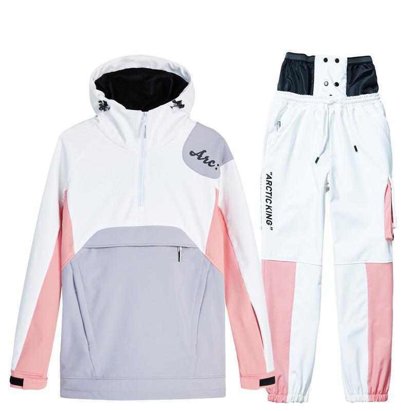 Лыжный костюм для женщин и мужчин, лыжная толстовка с капюшоном для катания на лыжах, сноубордический костюм, мужской, женский, зимний, теплый, уличный, водонепроницаемая, ветрозащитная, лыжная куртка и брюки
