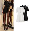 Spring New Women's Clothing French Hepburn Style Waist-Tight Slim Looking Elegant A- Line Style Detachable Doll Collar Dress