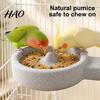 Small Bird Pet Supplies Pumice Food Bowl, 2-in-1 Stone Feeder Water Dish, Parakeet Bowl Birdcage with Screw Mount for Parakeets Finches Canaries