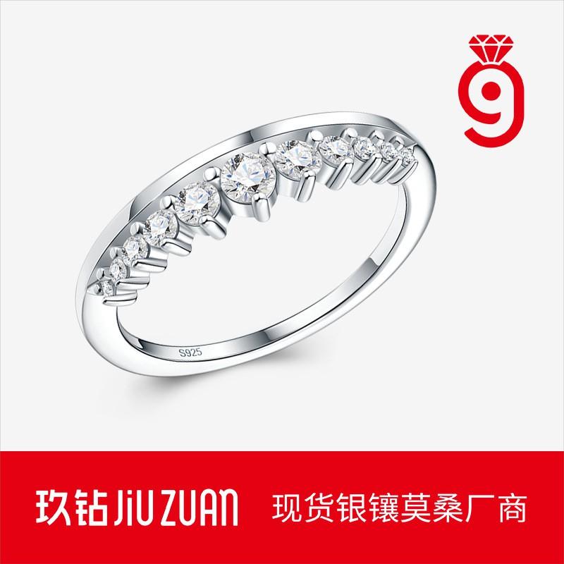 Minimalist Crown Ring Women Sterling 11 Moissanite Stones Hypoallergenic Lightweight Luxury Fashion Jewelry