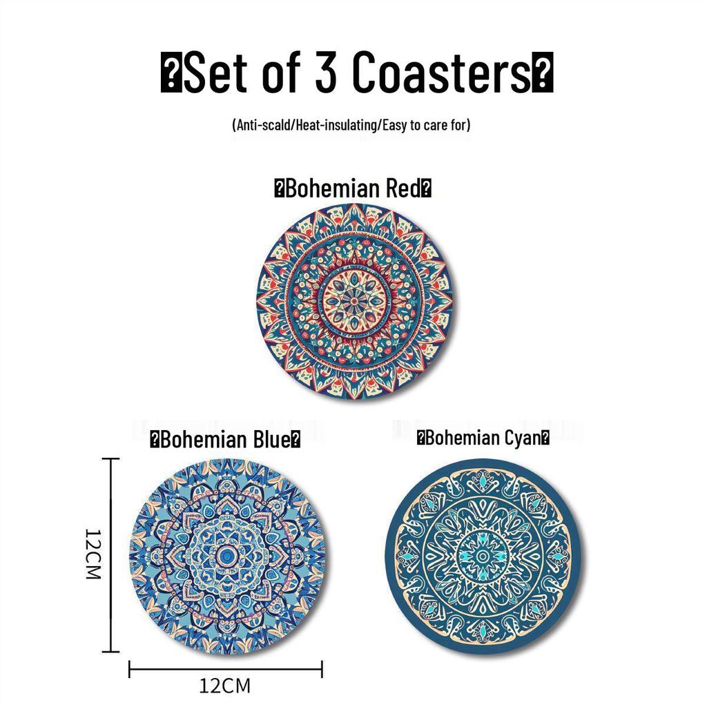 Богемная скандинавская круглая термостойкая противоскользящая подставка под тарелку с влагопоглощением