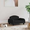 VidaXL Dog Bed, Pet Sofa with Wooden Frame, Basket for Puppies Indoor House, Black 171975
