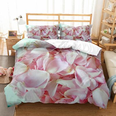 Комплект пододеяльника Petal King Queen Full Size Красивый цветочный узор Полиэстеровый чехол для одеяла для детей, подростков, взрослых Постельное белье