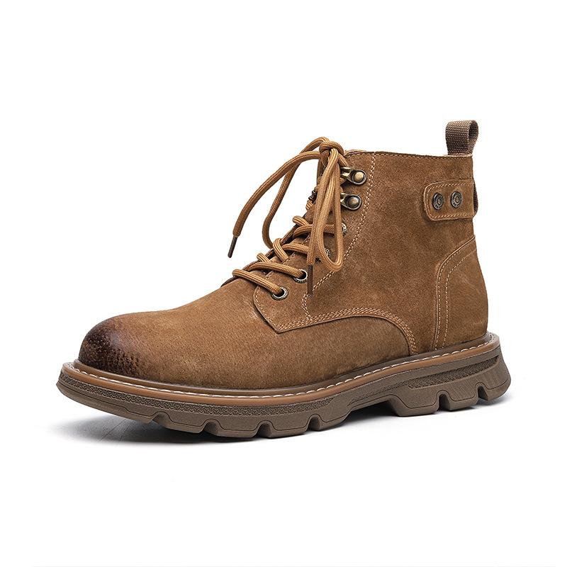 2025 Ботинки Мартин мужские из свиной кожи британские кожаные ботинки с круглым носком корейская версия рабочие ботинки для улицы и отдыха зимние ботинки 8134-R