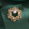 Flower Wreath Brooch Women's Retro Brooch Niche Brooch High-end Light Luxury and Creative Brooch
