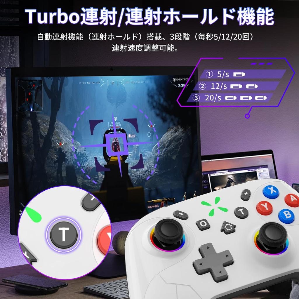 Sungale Switch 2 Новинка к лету с макросом автоматического огня сзади, HD, Bluetooth, гироскоп, RGB, 20 часов непрерывной работы, совместим со Switch, iOS и включает
