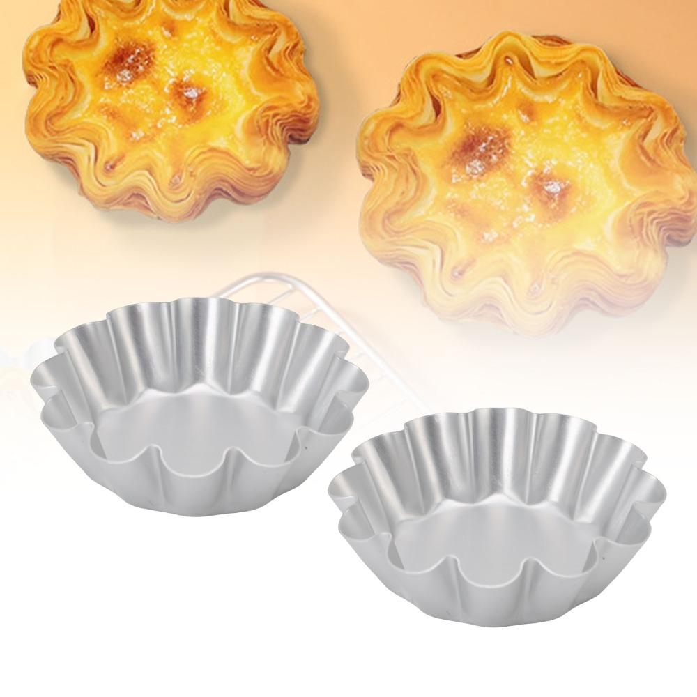 12PCS Flower Shaped Fluted Cake Mold Fluted Wave Edge Jelly Mold  Pudding Cake Bread