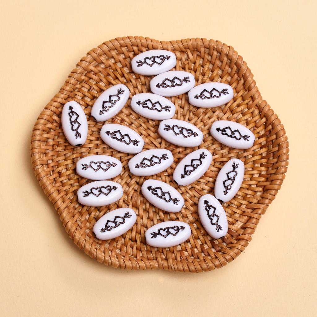 20 шт., 17,5*9,5 мм, одна стрела сквозь сердце, модные акриловые свободные бусины для изготовления ювелирных изделий, браслет, ожерелье, брелок, бисер, аксессуары ручной работы