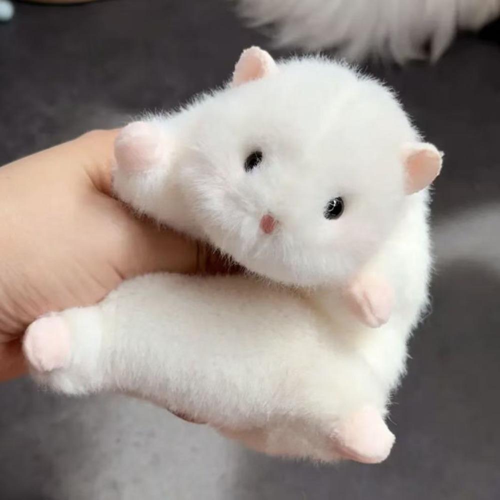 Cute Plush Hamster Plush Keychain Stress Relief Design Soft Hamster Bag Charm Durable Animal Stuffed Toy Gift