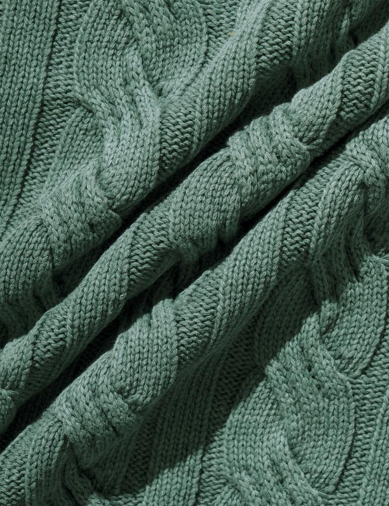 NAMERCLOTHING Pigment Aran Cable Sweater Vintage Green