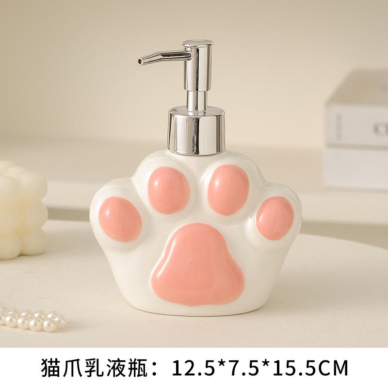 Милый дозатор мыла в виде кошачьего когтя, керамическая бутылка для мытья рук, держатель для зубных щеток, мыльница, аксессуары для ванной комнаты, принадлежности