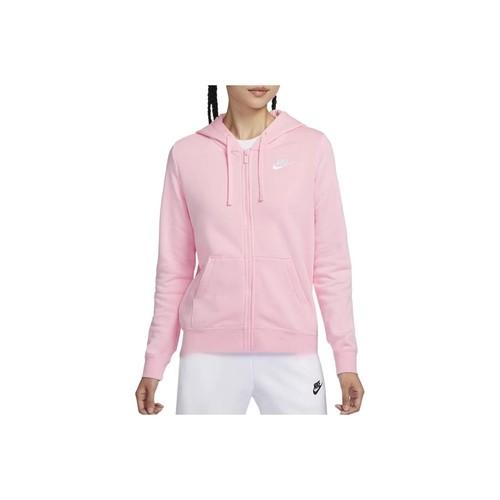 Nike Однотонная женская толстовка на молнии для улицы, розовая