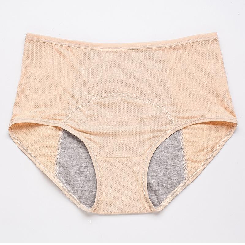 Women S Plus Size Breathable Mesh Leakproof Mid Waist Period Underwear