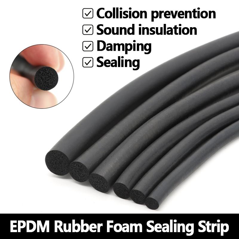 2-5м EPDM Резиновая Пористая Уплотнительная Лента Круглый Губчатый Шнур 2-20мм Уплотнитель от Погоды Звукоизоляционный Уплотнитель для Дверцы Шкафа Окна Автомобильного Зазора