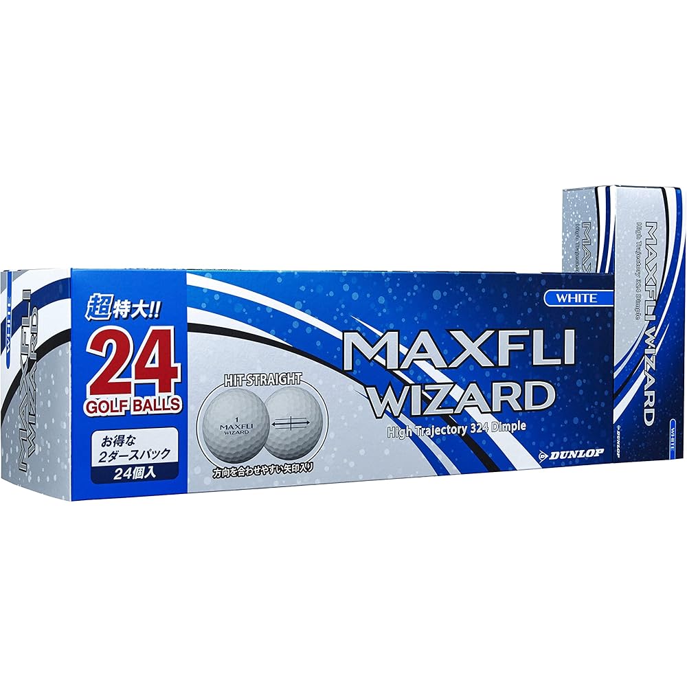 Гольф-мячи Dunlop Maxfli Wizard Модель 2021 Упаковка 24 шт. Белые