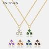 925 Sterling Silver Colorful Three Zircon Pendant Chain Necklace Luxury Zircon CZ Fashion Jewelry For Women Fine Gift
