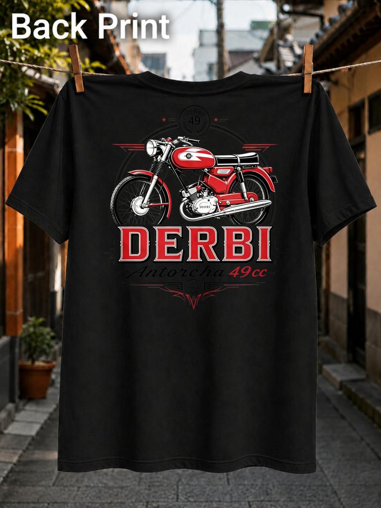 Antorcha 49cc Red Vintage Motorcycle With Circular Pinstripes And Retro Mechanical Unisex All Unisex All TShirt