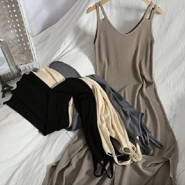 Женские платья Платье большого размера без рукавов с бретелькой на бретельках Открытое платье Нижняя длинная юбка Повседневная внешняя юбка