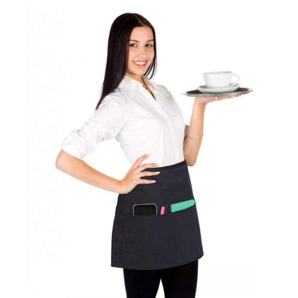 Waterproof Waist Apron Polyester Server Apron Cooking Tool Half Apron Cleaning