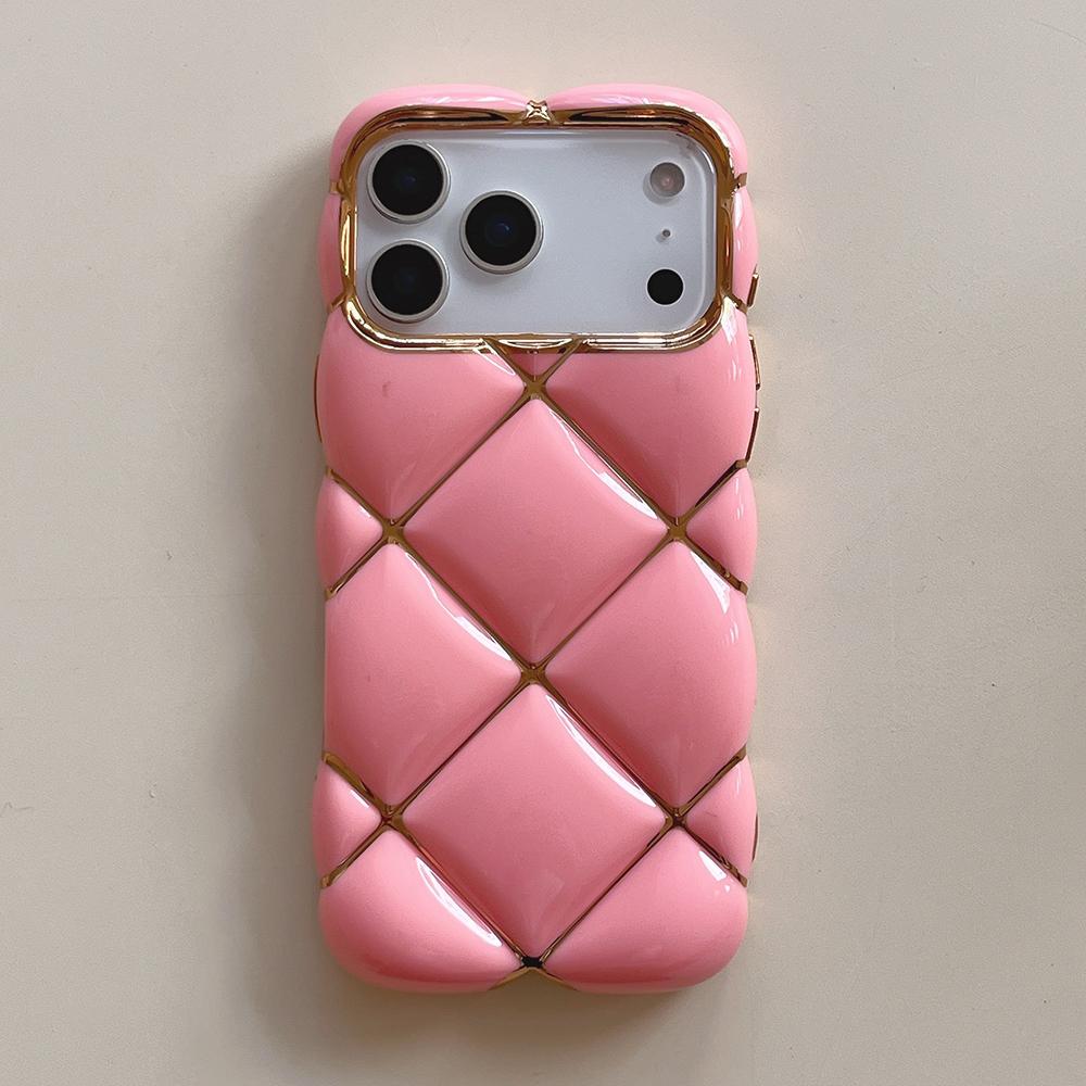 Электролитический 3D чехол для телефона с алмазным узором для iPhone 17 16 15 14 13 12 11 Pro Max Мягкий ударопрочный силиконовый чехол для девушек