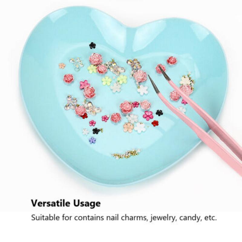 Поднос из нержавеющей стали в форме сердца для хранения украшений и нейл-арта